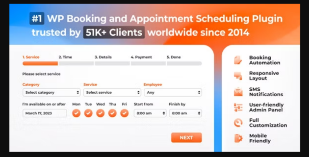 Bookly PRO – Appointment Booking and Scheduling Software System