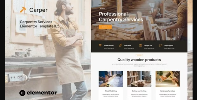 Carper - Carpenter & Craftman Elementor Template Kit