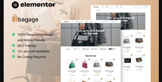 Bagage - Woocommerce Bag Store Elementor Pro Template Kit